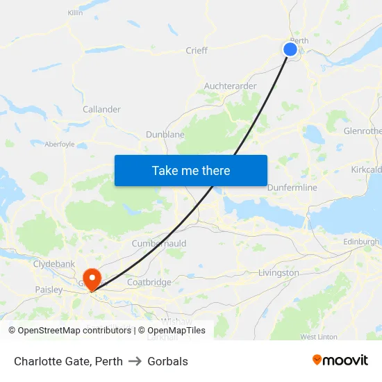 Charlotte Gate, Perth to Gorbals map