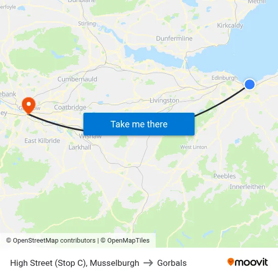 High Street (Stop C), Musselburgh to Gorbals map