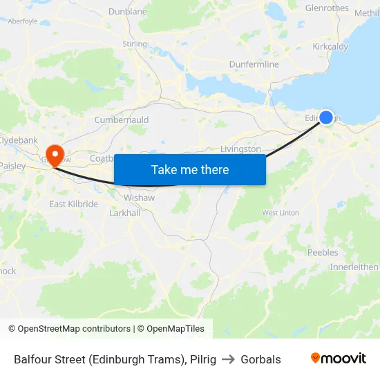 Balfour Street (Edinburgh Trams), Pilrig to Gorbals map