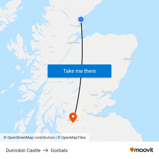 Dunrobin Castle to Gorbals map