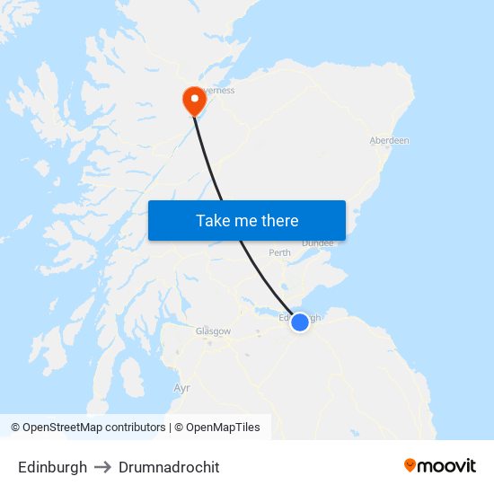 Edinburgh to Drumnadrochit map