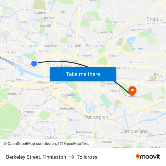 Berkeley Street, Finnieston to Tollcross map
