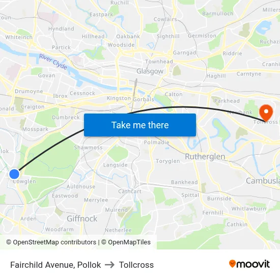 Fairchild Avenue, Pollok to Tollcross map