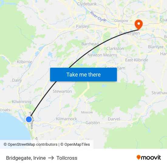 Bridgegate, Irvine to Tollcross map
