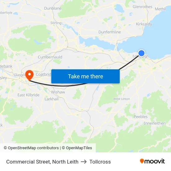 Commercial Street, North Leith to Tollcross map