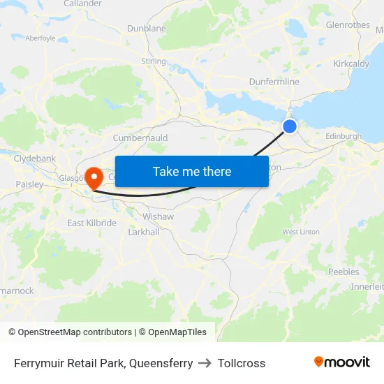 Ferrymuir Retail Park, Queensferry to Tollcross map