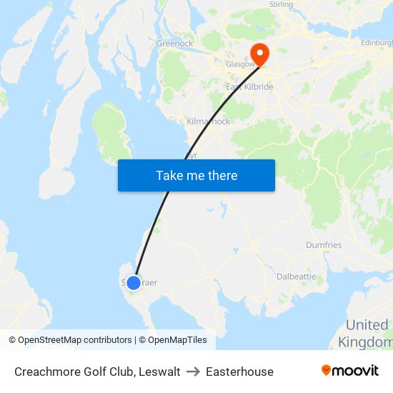 Creachmore Golf Club, Leswalt to Easterhouse map