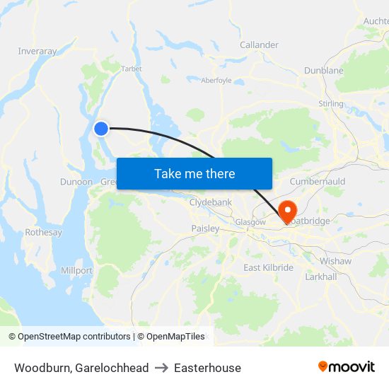 Woodburn, Garelochhead to Easterhouse map