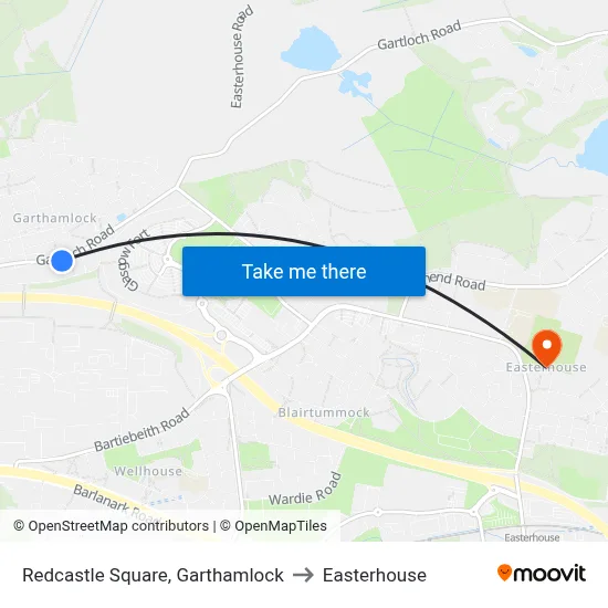 Redcastle Square, Garthamlock to Easterhouse map