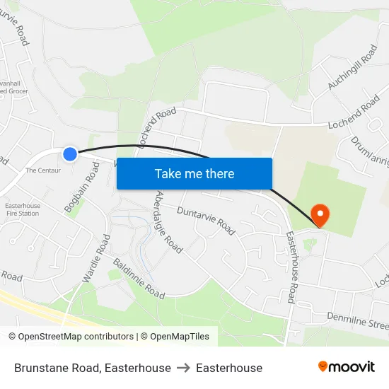Brunstane Road, Easterhouse to Easterhouse map