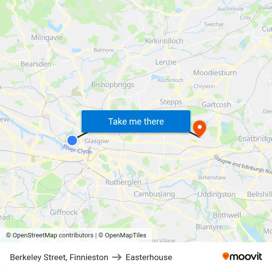 Berkeley Street, Finnieston to Easterhouse map