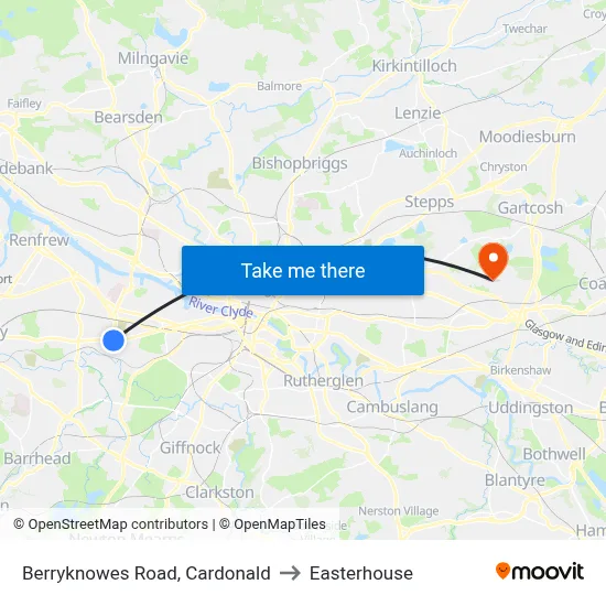Berryknowes Road, Cardonald to Easterhouse map