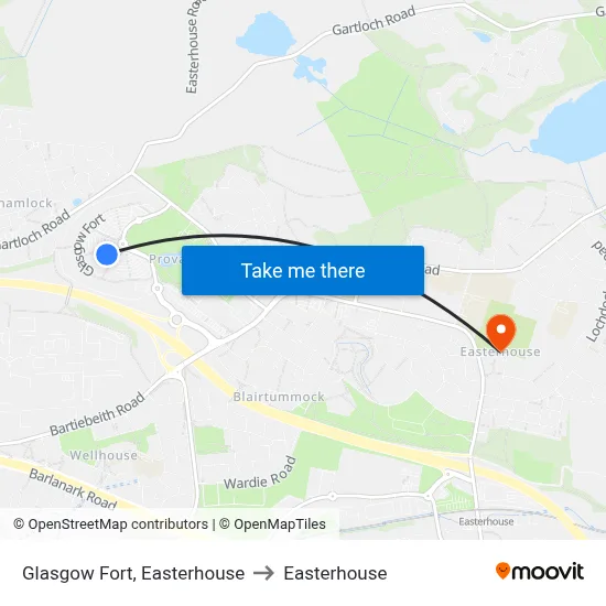 Glasgow Fort, Easterhouse to Easterhouse map