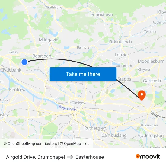Airgold Drive, Drumchapel to Easterhouse map