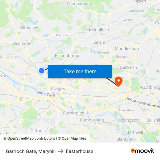 Garrioch Gate, Maryhill to Easterhouse map