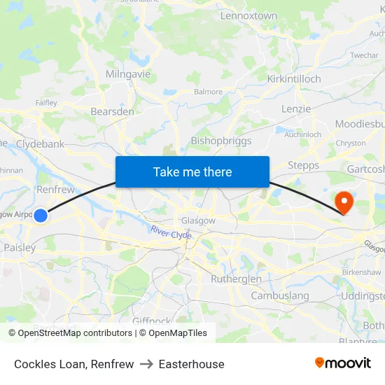 Cockles Loan, Renfrew to Easterhouse map
