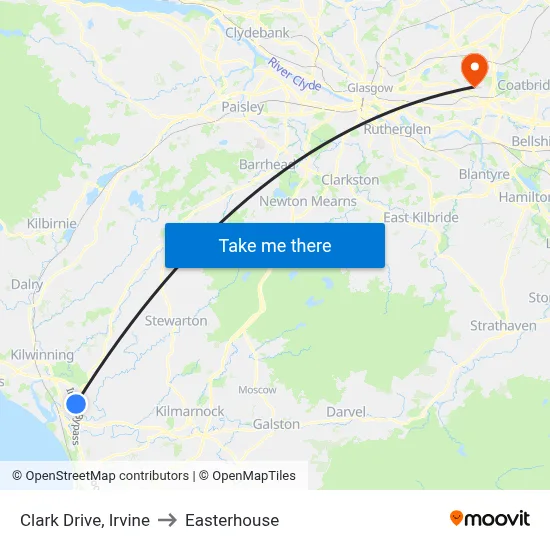 Clark Drive, Irvine to Easterhouse map