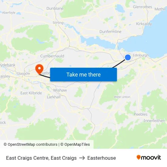 East Craigs Centre, East Craigs to Easterhouse map