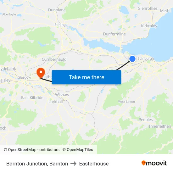 Barnton Junction, Barnton to Easterhouse map