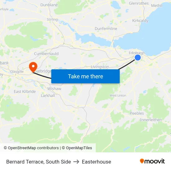 Bernard Terrace, South Side to Easterhouse map