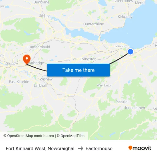 Fort Kinnaird West, Newcraighall to Easterhouse map