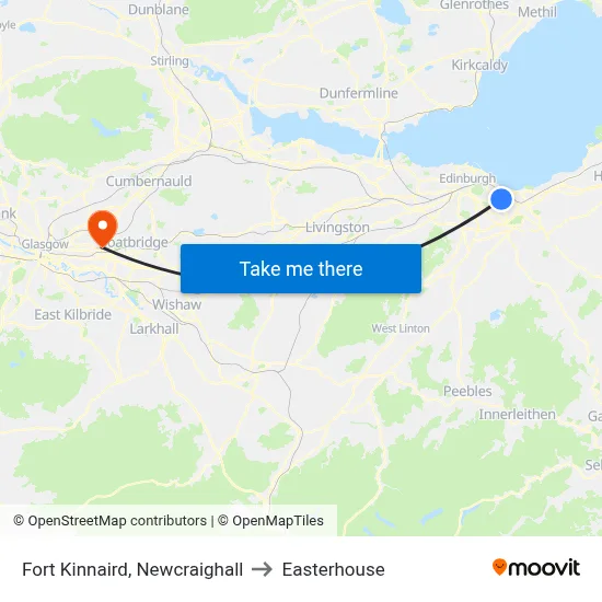 Fort Kinnaird, Newcraighall to Easterhouse map