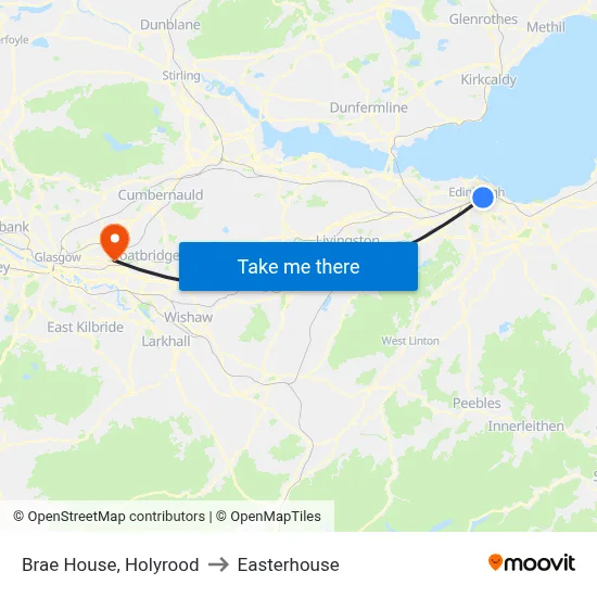 Brae House, Holyrood to Easterhouse map