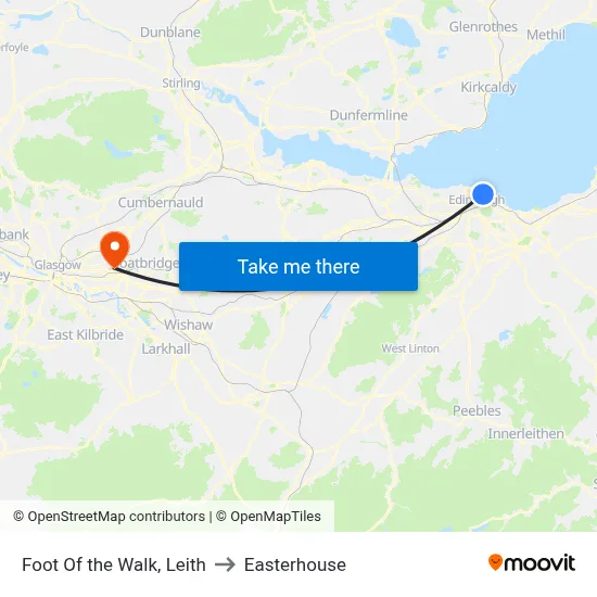 Foot Of the Walk, Leith to Easterhouse map