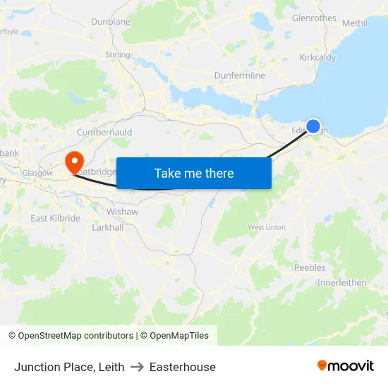 Junction Place, Leith to Easterhouse map