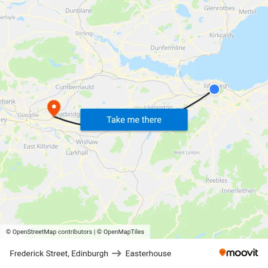 Frederick Street, Edinburgh to Easterhouse map