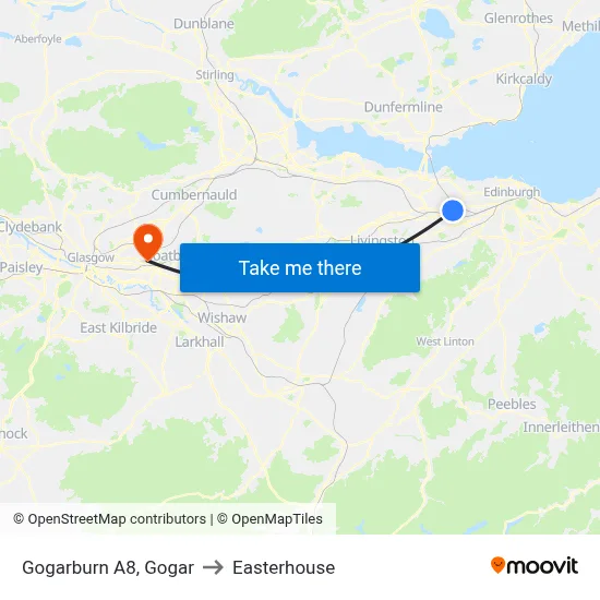Gogarburn A8, Gogar to Easterhouse map