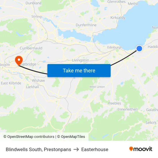 Blindwells South, Prestonpans to Easterhouse map