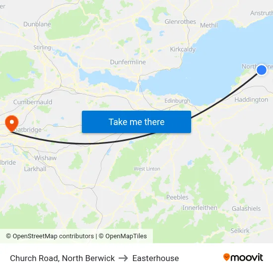 Church Road, North Berwick to Easterhouse map