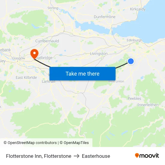 Flotterstone Inn, Flotterstone to Easterhouse map