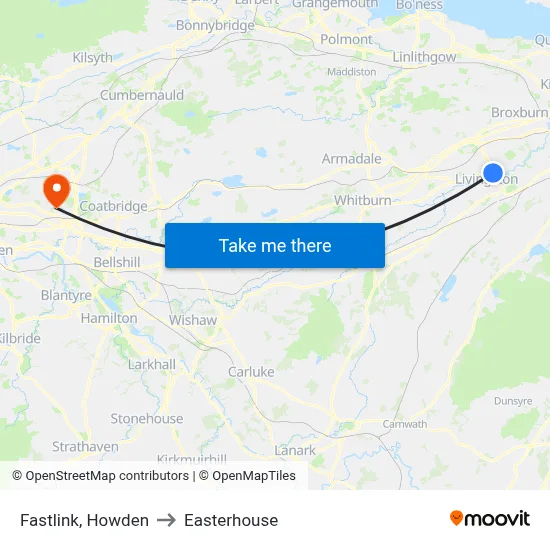 Fastlink, Howden to Easterhouse map
