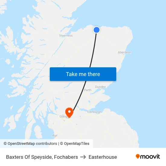Baxters Of Speyside, Fochabers to Easterhouse map