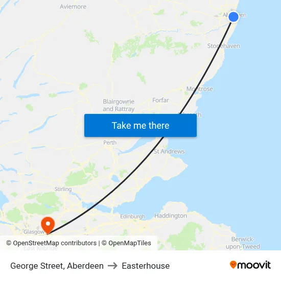 George Street, Aberdeen to Easterhouse map