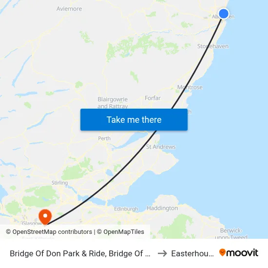 Bridge Of Don Park & Ride, Bridge Of Don to Easterhouse map