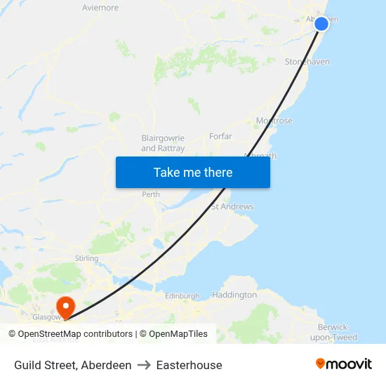 Guild Street, Aberdeen to Easterhouse map