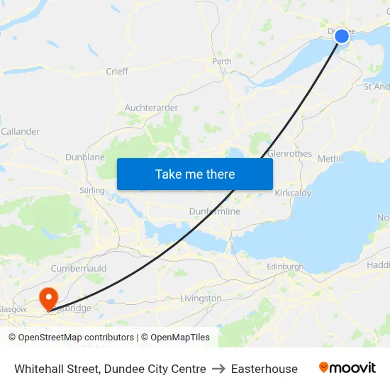 Whitehall Street, Dundee City Centre to Easterhouse map