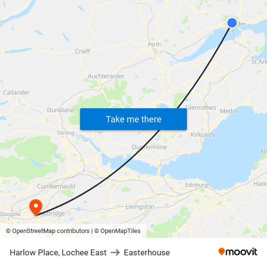 Harlow Place, Lochee East to Easterhouse map