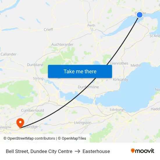 Bell Street, Dundee City Centre to Easterhouse map