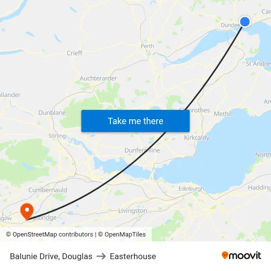 Balunie Drive, Douglas to Easterhouse map