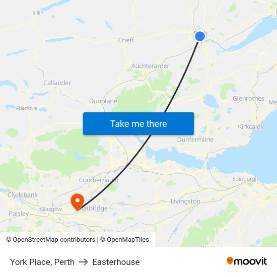 York Place, Perth to Easterhouse map