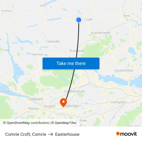 Comrie Croft, Comrie to Easterhouse map