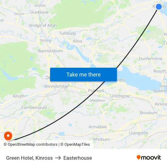 Green Hotel, Kinross to Easterhouse map