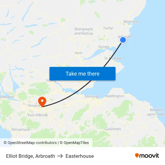 Elliot Bridge, Arbroath to Easterhouse map