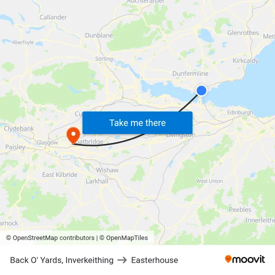 Back O' Yards, Inverkeithing to Easterhouse map