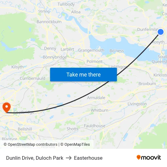 Dunlin Drive, Duloch Park to Easterhouse map