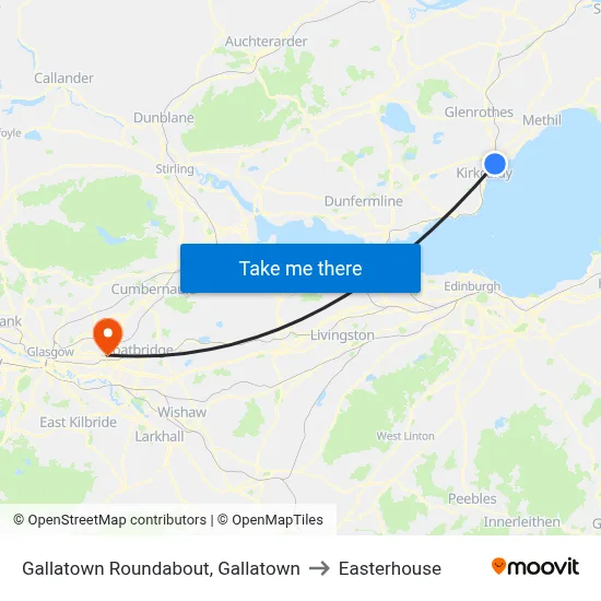 Gallatown Roundabout, Gallatown to Easterhouse map